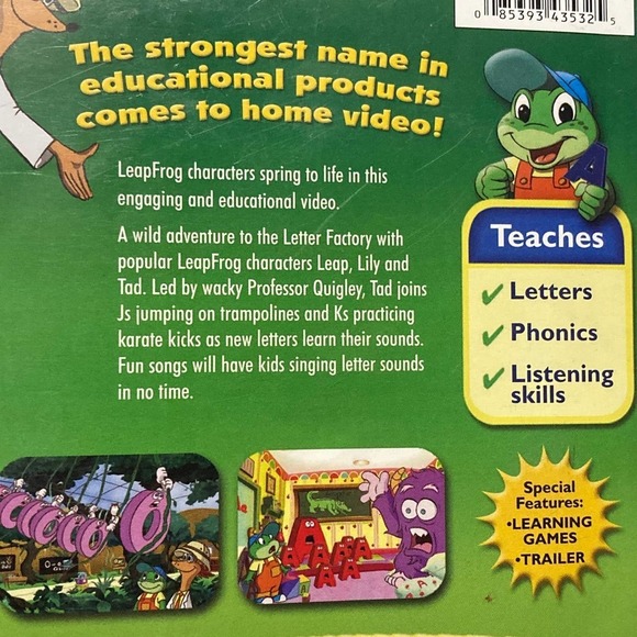 Leap Frog Letter Factory Teaches Phonics Pre-Reading DVD Preschool Ages 2-5 - Picture 3 of 3